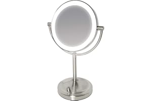 HoMedics Espejo de doble cara del spa Beauty con LED regulable - Adición perfecta para tocador/baño, iluminación para la aplicación de maquillaje + estilo, normal / 7x aumentos, todos los ángulos s