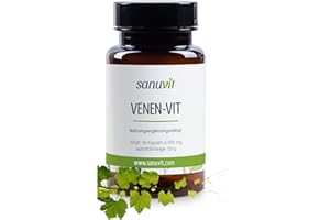 Sanuvit® - VENEN-VIT | 90 Kapseln | Venengesundheit | Hochdosiert | Hohe Bioverfügbarkeit und Verträglichkeit | Vegan | Hergestellt in Österreich