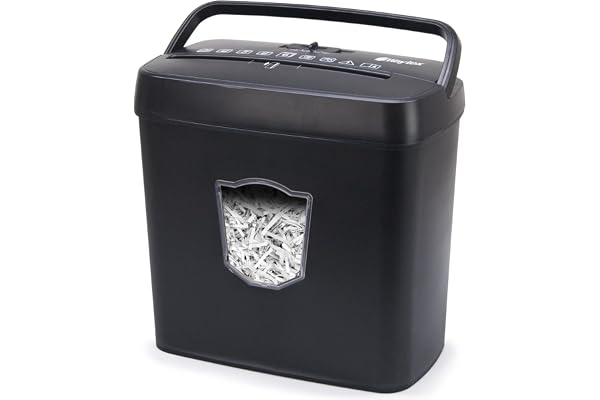 Waytex 77316 Destructeur de Documents Coupe Croisée 6 Feuilles bac 12,5 litres