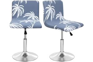 AQIGR Fundas para Taburetes de Bar, 2PCS Fundas Protectoras para Sillas con Funda de Respaldo Elástica para Silla de Comedor Giratoria Corta, Silla de Bar, Taburete (Color : #12)