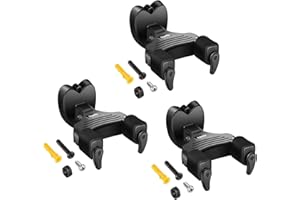 Donner Soporte Guitarra Pared, Colgador de Pared para Guitarra Eléctrica Acústica Clásica/Bajo/Guitalele/Banjo/Mandolina, Bloqueo Automático Diseño Adecuado, Negro, 3pcs