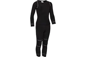 icefeld® - atmungsaktives Thermo-Unterwäsche Set für Kinder - warme Wäsche aus langärmligem Oberteil + Langer Unterhose (ÖkoTex100) in blau, Marine, pink oder schwarz