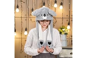 GUANGMAOXIN Bonnet Oreilles qui Bougent, Bonnet Oreille qui Bouge Mignon Animal Chapeau, Bonnet Lapin Oreilles qui Bougent Kawaii, Peluche Bonnet Lapin avec Airbag, pour les fêtes, cosplay, Noël, Cadeau, Jouets