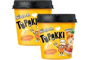 SamSam Instant Tteokbokki Topokki Korean Rice Cakes Chewy Street Snack, Multi Flavours, Carbonara, Cheese, Curry, Garlic Teriyaki, Jjajang, Rose, Original Sweet & Spicy