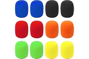 SYEYCW 12 Stück Popschutz Mikrofon, Mikrofon Windschutz, Bunt Mikrofonabdeckung, Universelle Waschbare Mikrofonschutz Schaumstoff, für KTV Bühnenperformance Familienfeier Konferenzraum, 6 Farben