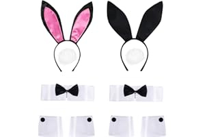Goenb Kostium króliczka, akcesoria króliczka, kostium króliczka, kostium dla dorosłych, króliczek, uszy wielkanocne, kostium na Boże Narodzenie, Wielkanoc, Cosplay, imprezę