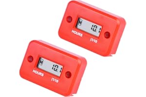 2 Stück HonorMeet Digitaler Drehzahlmesser für kleine Motoren, Betriebsstundenzähler, Drehzahlmesser, Verwendung für kleine Benzinmotorboote (RED, 2r)