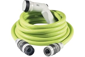 FITT IKON 10 m, Tubo Acqua da Giardino per Irrigazione, Estensibile, Compatto, Leggero e Pronto all'uso, con Pistola Multigetto, Lime