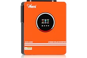 Anern 4200W Onduleur Hybride 24v DC à 230v AC, Off Grid Onduleur Solaire Hybride Onde Sinusoïdale Pure avec 120A MPPT régulateur de Charge PV Maximum 450V, Installation Solaire avec Module Wi-FI