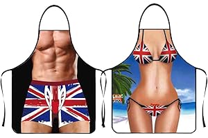 Anzhee Sexy BBQ Apron Creative Cooking Apron Kitchen Apron Barbecue Apron Funny Motif Apron Bib Apron for Men Women Party Costume Funny Apron for Friend Women Men Novelty Funny Apron Gift