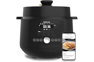 Newlux - SmartChef V600 Multicooker 6L, 1200W, Pressure Cooker with 4 Pressure Levels (90 kpa) and 17 Programming Programmes. 24 Hours Programmable Pressure Cooker with Steamer 2 Levels