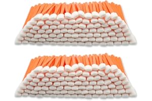 KSHOT 200pcs Foam Cleaning Swabs Sticks, Foam Tip Detailing Swabs Cleaning Sponge swabs for Printer, Electronics, Camera, Inkjet Printers, Optical Lens, Optical Equipment (Orange)