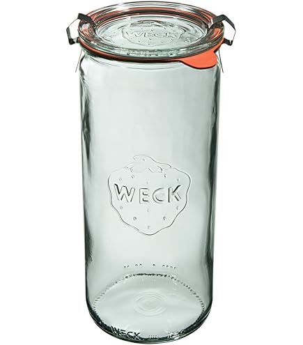 12 Weck Gläser 600 Ml – Spargelglas/Dekoglas Mit Deckel – Höhe 21 Cm