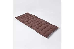 HOMESCAPES Coussin pour Banc de Jardin, Matelas de Sol, Coussin pour Banquette extérieure 2 Places, Coton - 108 x 42 x 5 cm - Marron Chocolat