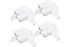 BMHNQ 4 Piezas Enchufe Schuko Enchufe Macho Clavija Enchufe Schuko Macho Clavija Enchufe Macho Negro, Enchufe de Contacto a Tierra para Uso en Interiores y Exteriores