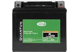 Quantum Energy Magneti marelli batteria moto e scooter tecnologia 5AH 12V 65A AGM sigillata polo positivo destro