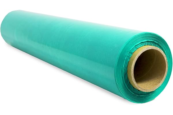 Film d'emballage étirable, film plastique vert pour l'emballage, rouleau de protection en plastique pour l'expédition, rouleau de 50 cm et jusqu'à 400 m étirable - Ofituria (1 unité)