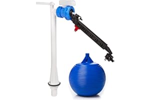Opella Toilet Delchem Cistern Bottom Entry Filling Valve Adjustable Arm 1/2" with Float Plastic Float Valve