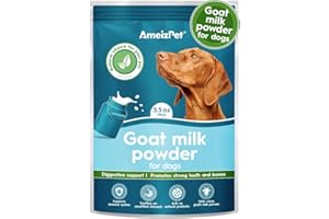 AmeizPet 100% Natural Goats Milk Powder For Dogs, Powder To Create Delicious Goat Milk, Perfect for Hydration, Nutrient Rich Sensitive Tummy Dog Food Topper, 100g (3.5 Oz.)