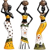 Xtore Beautiful Finish Uniquely Hand Crafted Home Dcor African Tribal Women Art Piece Handicraft Resin (Set of 3, Multicolour