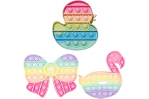 VEOIRXU 3 Piezas Pop it Fidget Toys, Juguetes Antiestres Niños, Push and Pop Bubble Fidget Toy, Juguete Antiestrés Sensorial para Aliviar la Ansiedad, Juego Relajante Antiestrés para Adultos y Niños