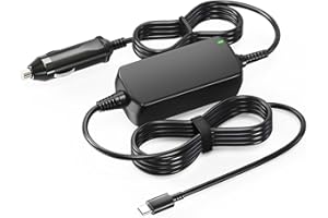 Basicvolt 100W 12V-24V Chargeur Voiture Allume Cigare USB C Ordinateur PC Portable pour MacBook Pro Air Lenovo Thinkpad HP Chromebook Dell Latitude ASUS Zenbook Samsung Huawei