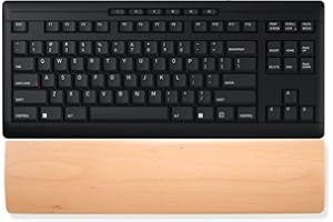 HomeDo Reposamuñecas de madera para teclados mecánicos, almohadilla de apoyo para la palma, cojín ergonómico para escribir y jugar (haya, 36 x 8 cm)