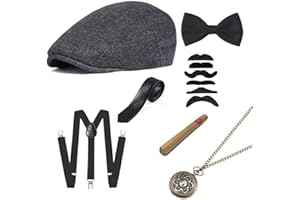 FAOKZE 20er Jahre Accessoires, Kostüm Herren, Mafia Karneval