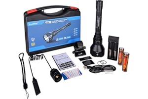 TrustFire T70 Linterna Caza Antorcha LED Linterna Interruptor dual, Luz de Rifle para Caza Búsqueda y Rescate Emergencia al Aire Libre 1000 Metros de Larga Distancia