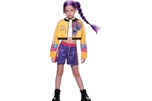 Blisscok K-Pop De-mon Singer Costume Halloween Costume Girls Stage Cosplay Clothes for Girls Kids