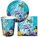 Produktbild Tischdeko Ozean Party (32 Teile) für 8 Kinder (Teller, Becher & Servietten)