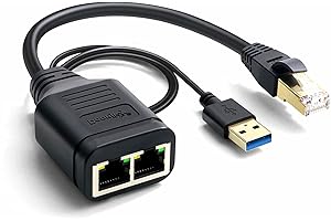 XUJAIOLQP RJ45 Ethernet Splitter, RJ45 Female to Dual Female Network Divider, LAN Ethernet Connector Adapter Suitable Super Cat5/Cat5e/Cat6 LAN Ethernet Cable Splitter