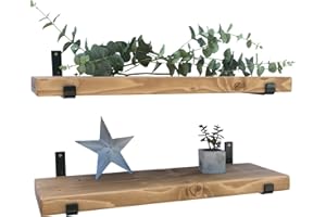 Masterplank Wall Shelves Set of 2, 70 x 22 x 4.4, Decorative Shelves, Rustic Style, for Bedroom Living Room Kitchen Hallway Office storage Reclaimed Shelf (70cm)