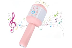 HOWHIO Girls Toys Age 3-12, Karaoke Microphones for Kids Toys Gifts Handheld Home KTV Karaoke Player for Kids Age 3-10 Girls Gifts Birthday Gifts for Kids