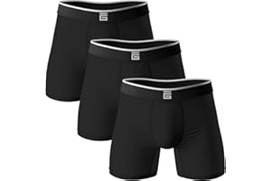 Giovici Mens Boxers Bamboo Anti Chafing Soft Comfortable Boxer Briefs Longer Leg - Boxer Shorts Multipack - Moisture Wicking Technology
