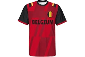 ENJMEIAO 2024 Europapokal T Shirt Fußball Fans Sport Casual Nationalflaggendruck Rundhals Kurzarm Herren Damen America's Cup Schnelltrocknend Atmungsaktiv Jersey