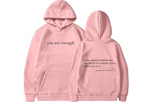 YINGKE Donna Felpa con Cappuccio Dear Person Behind Me Flepa You Are Enough Autunno Inverno Y2K Harajuku Style Streetwear Hoodie