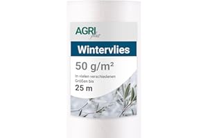 AGRI plus Winterschutzvlies 2 x 25 m I Frostschutzvlies für Pflanzen & Töpfe I Hochwertiges Vlies mit 50 g/m² I Reißfestes Gartenvlies aus Polypropylen I Pflanzenvlies zur Überwinterung