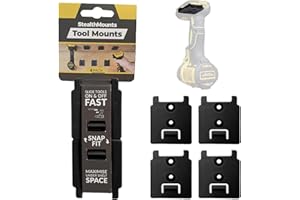 StealthMounts Portaherramientas | Soportes de herramientas inalámbricos compatibles con DeWalt MAX + XR + Flexvolt | Paquete de 4 | Fabricado en Reino Unido