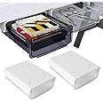 powerking Under Desk Drawers, Slide-Out Under Mount Desk Storage Shelf Drawer Organizer for Pencil and Office Supplies Organizer, Suitable for Office/Home/School White