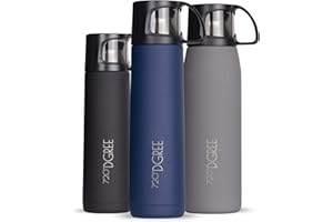 720°DGREE Bottiglia Isotermica Isolamento “Follow” – 1000ml | Thermos per bibite caffè e tè Caldo | Thermocafe Acciaio Inox