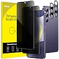 JETech Privacy Screen Protector for Samsung Galaxy S24+ / S24 Plus 5G 6.7-Inch with Camera Lens Protector, Anti-Spy Tempered Glass Film, Fingerprint ID Compatible, 2-Pack Each