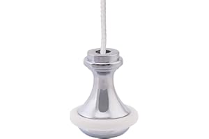 LumenTY Pull Cord with Rubber Ring – 150cm Blind Cord Pull Handle Brass Cord Weight Pull for Bathroom Light Pull Blinds and Ceiling Fans - Chrome