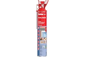 fischer Premium Schnellmontage- und Brunnenschaum PU Pro 750 B2, Bauschaum zum Verkleben, Abdichten und Füllen, PU-Schaum inkl. Fix-Adapter für sofortigen Einsatz und Wiederverwendung, 750 ml, beige