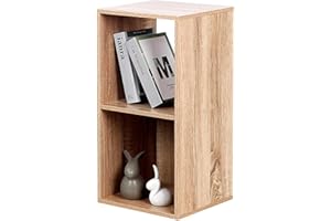 PACHIRA E-COMMERCE PACHIRA 2 Tier Cube Wood Bookcase Oak,1 * 2 Solid Bookshelf Cube Storage Unit Open Bookshelf Storage Shelves For Books Clothes Toys Shelving Cube Unit Storage For Living Room Bedroom Hallway Office