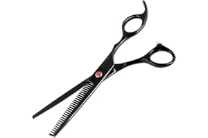 Aussel 7 Inch Professional Pet Dog Grooming Scissors Comb (7 Black Thinning Scissor)