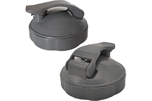 YUR1HELP Flip Top To-Go Deckel Ersatz Teile Kompatibel mit Nutribullet 600/900W Becher (Grau, 2er-Pack)