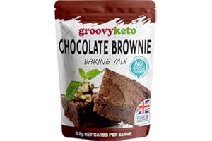 Groovy Keto Chocolate Brownie Mix | Low Carb | Keto Friendly | Sugar Free | Only 0.8g Net Carbs Per Brownie | Keto Baking Mix, Diabetic Friendly - 240g Pouch