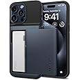 Spigen Slim Armor CS for iPhone 15 Pro case cover with Card holder slot - Metal Slate