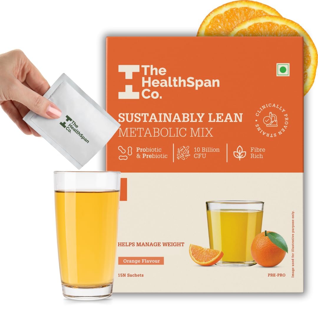 The Healthspan Co. Sustainably Lean | Improve Metabolism To Manage Weight | For Men & Women | Fiber Rich | 10 BN CFU Probioti